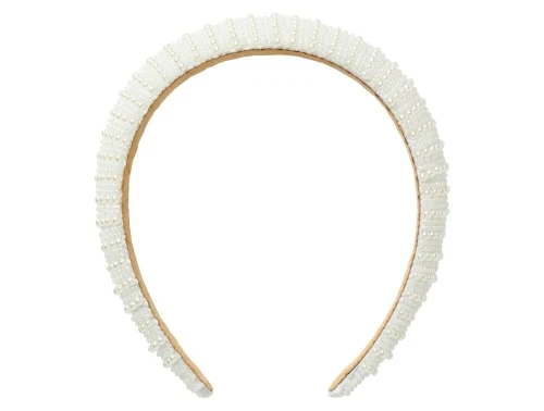 Name It cloud dancer hårbøjle med perler